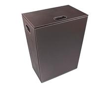 Koh-I-Noor Cesta para ropa de piel sintética grande marrón oscuro