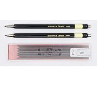 Koh-I-Noor Toison D'or 5900 - 2 Unidades de Portaminas de metal, color negro + 12 minas KOH-I-NOOR 2B 2 mm