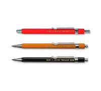 KOH-I-NOOR Versatil 5228 - Juego de 3, l?piz mec?nico de metal sacapuntas para minas 2 mm - royo, amarillo, negro