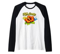 KOH Lanta Tailandia Playa Tropical Tailandia Diseño Floral Camiseta Manga Raglan