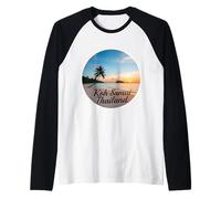 Koh Samui Tailandia Vintage Sunset Exótico Beach Sun Souvenir Camiseta Manga Raglan