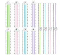KOHAND 12 reglas plegables transparentes, reglas rectas plegables de 30 cm, regla geométrica de plástico inastillable para oficina, dibujos técnicos, trabajo geométrico