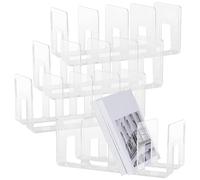 KOHAND 4 soportes de acrílico transparente para revistas, clasificador de archivos acrílicos con 4 ranuras, estante de archivo, organizador de tapa de cocina para sobres, correo, documentos, cuaderno