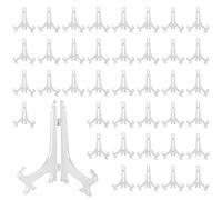 KOHAND 40 Pack Caballetes de Plástico, 20 cm Placa de Plástico Transparente Caballetes de Acrílico Transparente, Placa Portafotos de Boda, Decoración del Hogar
