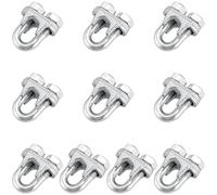 KOHAND Paquete de 10 abrazaderas de cuerda de alambre de 1/2 pulgadas, clip de cuerda de alambre de acero inoxidable, sujetador de sillín de perno en U para alambre de aparejo, cable y cuerda