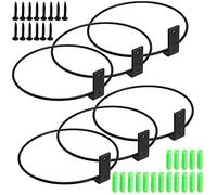 KOHAND Paquete de 6 anillos de soporte para macetas de 6 pulgadas, soporte de pared para macetas con accesorios de montaje, soporte de pared para valla de jardín, color negro