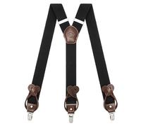 Kohentact Tirantes para Hombre con Clip y Botón, Incluye 6 Botones, Ancho de 3.5 cm en Forma de Y para Alturas Hasta 200 cm, Acero Inoxidable, Rango de Ajuste de Elasticidad Extra Grande
