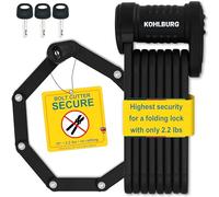 KOHLBURG candado plegable de seguridad - Cerradura de bicicleta de 89 cm - Cierre plegable muy seguro de acero especial endurecido - Candado con soporte para bicicleta eléctrica y bicicleta