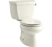 Kohler Wellworth Classic 1.28 GPF round-front para inodoro con clase cinco Flushing tecnología y mano derecha palanca de viaje