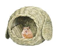 Kohnupierkt Grass House - Cabaña de cama para conejitos hecha a mano, cómoda casa de juegos y escondite de césped natural para conejillos de indias y conejillos de indias
