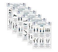 Kohnupierkt Juego de pósteres de entrenamiento con mancuernas para ejercicios de peso corporal, ejercicios de rutina de estiramiento, pósteres de entrenamiento para gimnasio en casa, tablas de