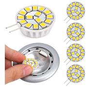 Kohree Bombilla G4 LED 12V 2W Luz 4000K para Campana Cocina, 200LM, Bombilla Halógena G4 10W 20W Equivalente, No Regulable, Bi-pin Casquillo G4 12V LED AC DC para Camper, Pack de 4, Blanco