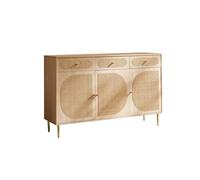 KOHUS Aparador con Aparador Chino de Madera Maciza, Mueble de Almacenamiento for Cocina, Buffet, con Almacenamiento, Color Negro y Madera Maciza Mueble Buffet(B)