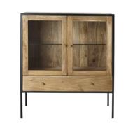 KOHUS Aparador con Aparador de Madera Maciza for el hogar, Mueble Bar de café con función de Almacenamiento, Mueble for Sala de Estar, Vitrina con Puerta de Vidrio Mueble Buffet