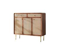 KOHUS Aparador con Aparador Retro de Madera Maciza, Zapatero for Entrada de la casa, bufé con Patas de Metal, Adecuado for cafeterías y restaurantes Mueble Buffet(A)