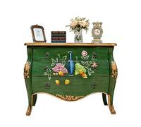 KOHUS Aparador con Tablero nórdico Pintado a Mano, gabinete de Entrada de Madera, decoración for Sala de Estar, gabinete con Borde de Pelo Retro, gabinete for Sala de té Mueble Buffet