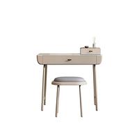 KOHUS Espejo De Tocador con Luces Y Juego De Mesa Conjunto de Escritorio de tocador Moderno tocador de Damas Sencillo Dormitorio Multifuncional Tocador Adolescente con Espejo Y Taburete(B)