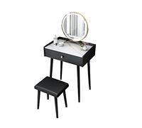 KOHUS Espejo De Tocador con Luces Y Juego De Mesa Mesa de tocador Conjunto de tocador de Pizarra Tocador Adolescente con Espejo Y Taburete(L60cm)