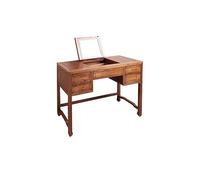 KOHUS Espejo De Tocador con Luces Y Juego De Mesa Tocador Chino de Madera, mesita de Noche for Dormitorio, tocador de tamaño pequeño Tocador Adolescente con Espejo Y Taburete