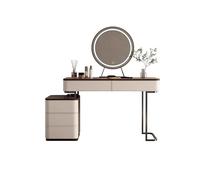 KOHUS Espejo De Tocador con Luces Y Juego De Mesa Tocador con gabinete Dormitorio Moderno pequeño apartamento tocador Almacenamiento Tocador Adolescente con Espejo Y Taburete