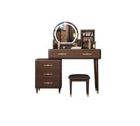 KOHUS Espejo De Tocador con Luces Y Juego De Mesa Tocador de Estilo Chino, tocador de Dormitorio con tocador Tocador Adolescente con Espejo Y Taburete