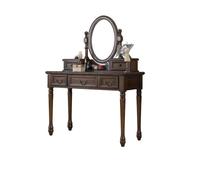 KOHUS Espejo De Tocador con Luces Y Juego De Mesa Tocador de Madera con Espejo y Armario de Almacenamiento con Varios cajones Adecuado for Dormitorio Tocador Adolescente con Espejo Y Taburete