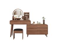 KOHUS Espejo De Tocador con Luces Y Juego De Mesa Tocador de Madera de Estilo Chino, Extremo de Cama for Dormitorio con gabinete, tocador, Escritorio Tocador Adolescente con Espejo Y Taburete