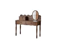 KOHUS Espejo De Tocador con Luces Y Juego De Mesa Tocador de Madera Tocador de Dormitorio en casa Tocador Tocador Adolescente con Espejo Y Taburete