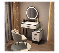 KOHUS Espejo De Tocador con Luces Y Juego De Mesa Tocador de tocador Tocador Adolescente con Espejo Y Taburete