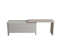 KOHUS Espejo De Tocador con Luces Y Juego De Mesa Tocador Integrado Dos en uno, tocador retráctil Simple y Moderno, combinación de Mesa de Dormitorio Tocador Adolescente con Espejo Y Taburete