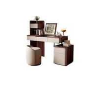 KOHUS Espejo De Tocador con Luces Y Juego De Mesa Tocador Moderno de Madera Maciza, Mueble de Almacenamiento, Mesa de Maquillaje for Dormitorio, Escritorio Tocador Adolescente con Espejo Y Taburete