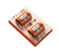 KOHUS Lata de Té Lata Redonda, Recipiente for almacenar té a Granel, Tarro Sellado for Cocina, Juego de té Chino Retro, Caja de Regalo de Doble Lata Contenedor de Almacenamiento(B)