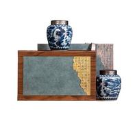 KOHUS Lata de Té Recipiente for almacenar té Suelto Chino Vintage, Tarro de cerámica Sellado for Cocina casera, Juego de Caja de Regalo con Dos tarros Contenedor de Almacenamiento(B)