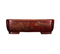 KOHUS Macetas de Cerámica Maceta de Arena púrpura Retro, Maceta Rectangular Extra Grande, Planta Verde, bonsái, decoración de Interiores, punzón Inferior Macetas(S)