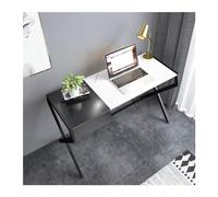 KOHUS Mesa de Escritorio para Computadora Escritorio moderno y sencillo para oficina en casa, mesa de estudio, escritorio de computadora con cajón de almacenamiento, marco de metal, estación de