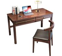 KOHUS Mesa de Escritorio para Computadora Mesa de Estudio Mesa de Estudio Mesa de Escritura Mesa Clásica para Oficina en Casa Escritorio Portátil con Dos Cajones y Silla Escritorio de Estudio para