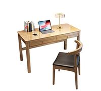 KOHUS Mesa de Escritorio para Computadora Mesa de Estudio Mesa de Estudio Mesa de Escritura Mesa Clásica para Oficina en Casa Escritorio Portátil con Dos Cajones y Silla Escritorio de Estudio para