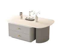 KOHUS Mesas auxiliares pequeñas para dormitorio, barra de café, armario, placa de roca, mesa de centro, luz de lujo, moderna, sala de estar, ovalada, retráctil, mesa de café