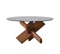 KOHUS Mesas Auxiliares Pequeñas para Dormitorio Mesa Auxiliar de Cristal for Dormitorio, Mesa de té, Mesa de Centro Redonda for Sala de Estar, Mesa de té nórdica Mesa de Centro para Sala de Estar