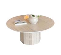 KOHUS Mesas Auxiliares Pequeñas para Dormitorio Mesa de Centro de losa de Roca Redonda for Sala de Estar, Mesa Auxiliar Moderna for Dormitorio Mesa de Centro para Sala de Estar(50cm)