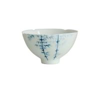 KOHUS Taza de té Taza de cerámica for anfitrión, taza individual, PINTADO DE AZUL a mano y taza de té de Kung Fu blanca, taza de bebida especial Personal Contenedor de Remojo