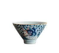 KOHUS Taza de té Taza de té pintada a mano pura for el hogar, taza individual de té de cerámica, taza de té de arte chino, taza de té de viaje Kung Fu Contenedor de Remojo(B)