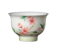 KOHUS Taza de té Taza principal de cerámica Personal, taza de té de Kung Fu de flor de melocotón pintada a mano, taza de anfitrión Personal, taza individual for beber té Contenedor de Remojo
