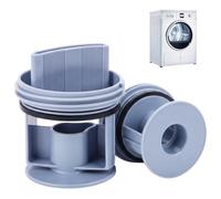 KOHVAN Pack de 2 Filtro Lavadora y Tapón de Bomba de Desagüe Compatible con, Filtro de Pelusas con Junta Estanca para Serie 4 6 8, Azul