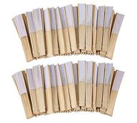 KOHYUM 100 abanicos de papel plegables de color blanco para recuerdos de boda, 21 cm (blanco)