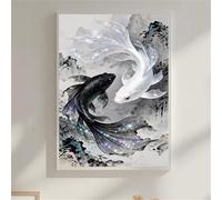 Koi 700 Piece Jigsaw Puzzles for Adults, Colourful, Challenging & Brainteasing Adult Puzzles 700 Pieces Black White, Fun jigsaws for The Whole Family 20x15 Inch
