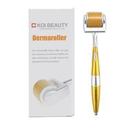 KOI BEAUTY profesional Derma Roller 0.5 - Microneedle Roller individual de titanio real 192, Microneedling Roller para cara, cuero cabelludo y cuerpo, Micro Needle Roller masculino y femenino