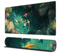 Koi de Estanque Alfombrilla de Ratón XXL,Grand Mouse Pad Gaming 700x400x2mm,Mejora La Precisión y La Velocidad Alfombrilla Escritorio Antideslizante,Alfombrilla ratón Gaming para Ratón,Teclado