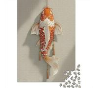 Koi de la Buena Suerte Puzzles 1000 Piezas Animales Adorables Puzzle De Madera Impresión De Alta Definición Multicolor Obra De Artee 1000pcs (75x50cm)