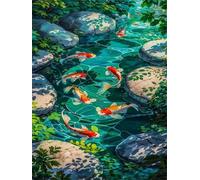 Koi del río Grove Puzzle 70 Piezas,Rompecabezas DIY Adultos,Puzle Clásico para Adultos Entretenimiento Creativo, Juegos Desafiantes